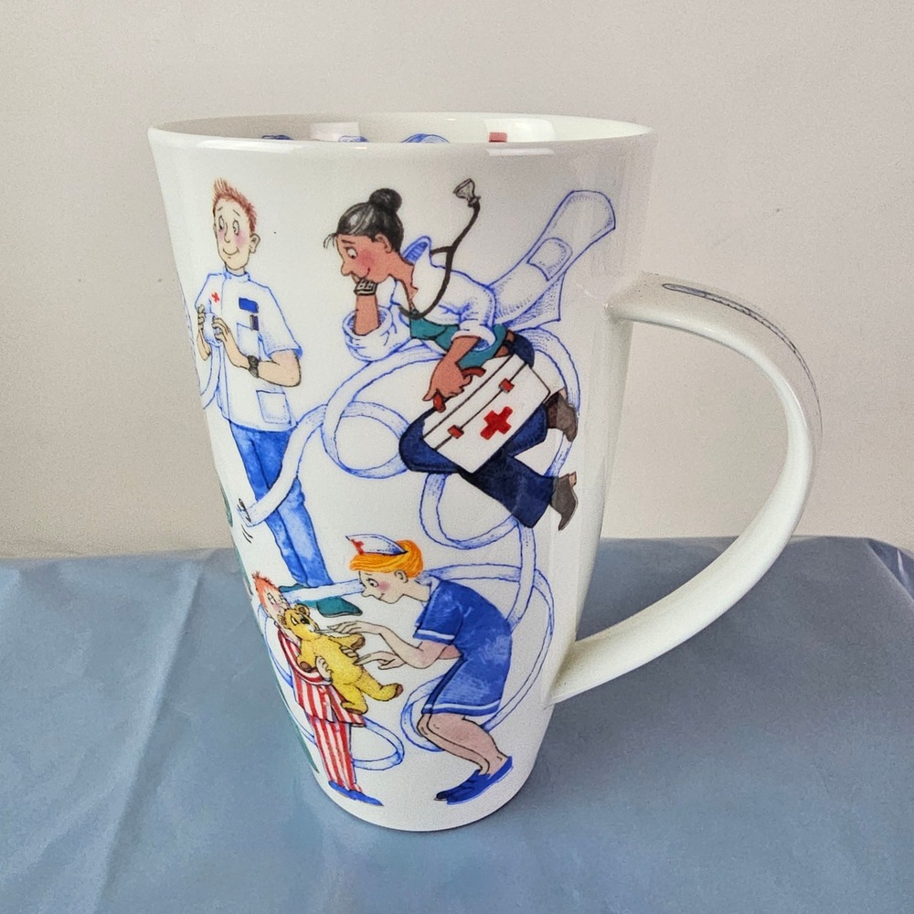 Dunoon Doctors and Nurses Fine Bone China Mug Cherry Denman Made in England 6in